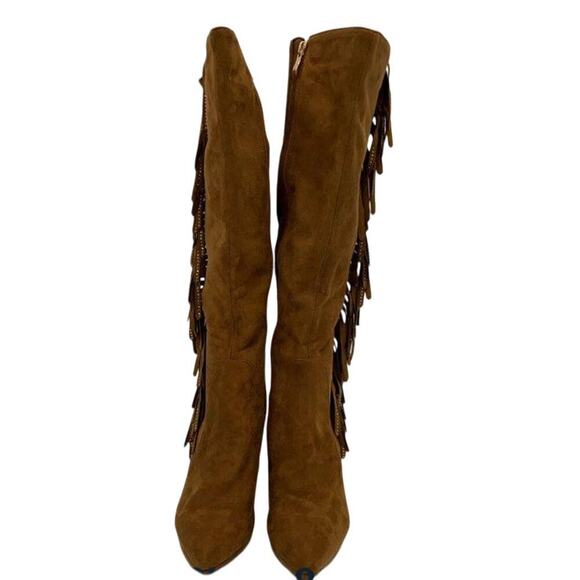 NEW Lady Couture Women's Brown Fringed Suede Knee Boots EURO 42/11 - Picture 6 of 6